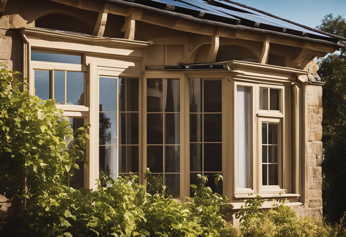 Et gammelt hus med ny isolasjon, energieffektive vinduer og solcellepaneler